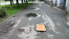 Провал возле колодца на Ленинском проспекте в Йошкар-Оле засыпали щебнем