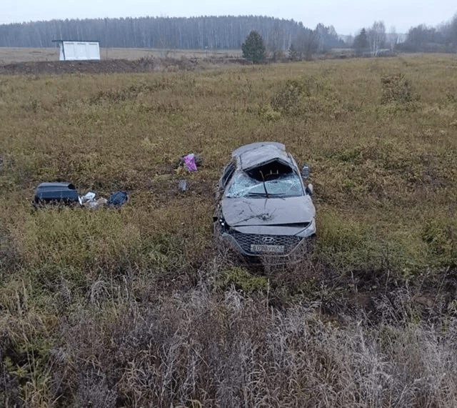 Утренне ДТП под Сернуром: иномарка перевернулась, пострадали два пассажира