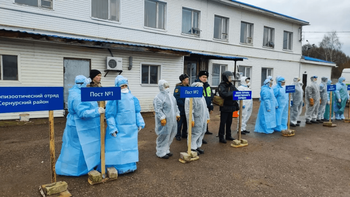 В Сернурском районе прошло учение по ликвидации очага ящура у скота