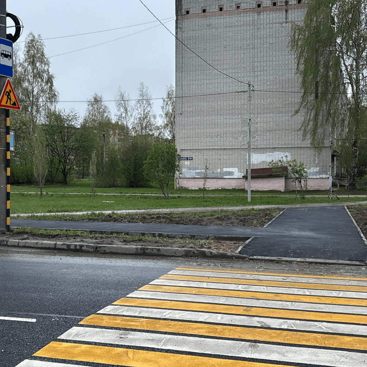 На Дружбе в Йошкар-Оле благоустроили подходы к новому пешеходному переходу