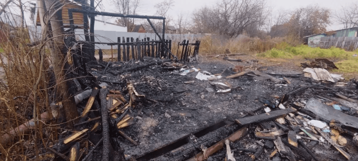 В Медведевском районе сгорел садовый домик, пострадала хозяйка