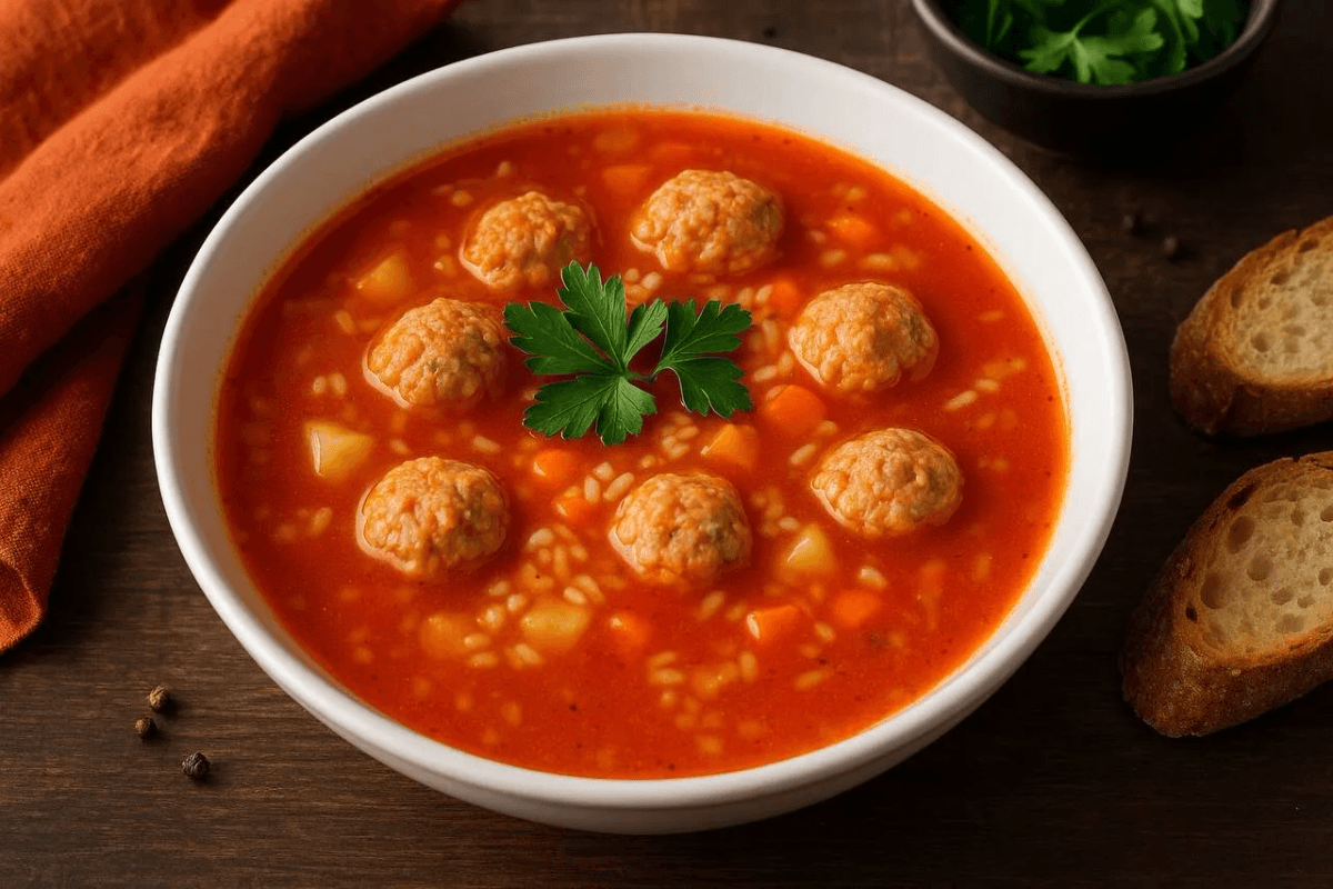 Придумала идеальный легкий и вкусный ужин — томатный суп с фрикадельками по особенному рецепту