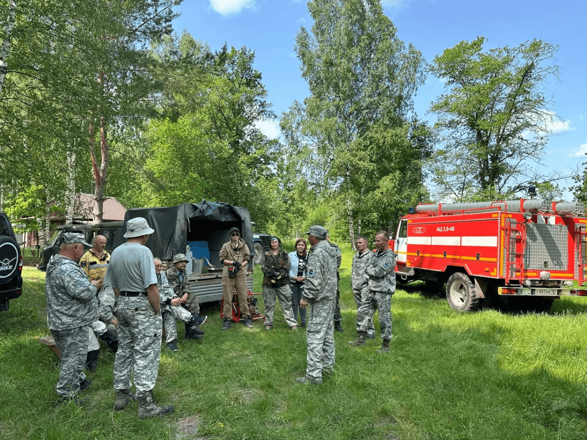В деревне Шаптунга "тушили" лесной пожар во время учений заповедника