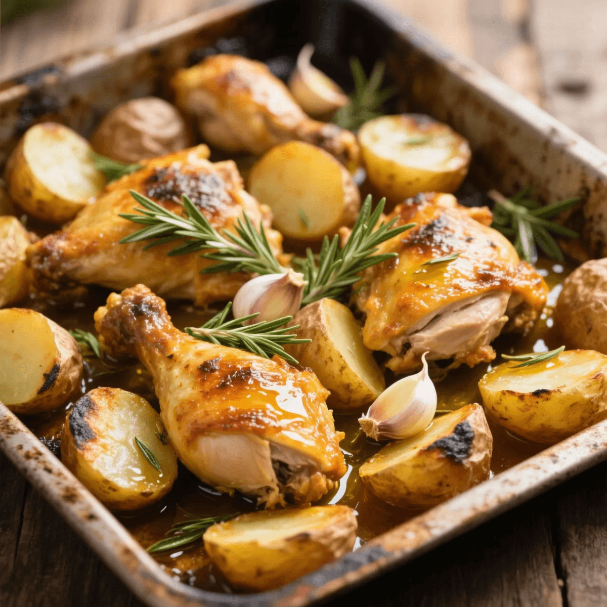Картошка с курицей в духовке — ужин «ленивой хозяйки» за 40 минут