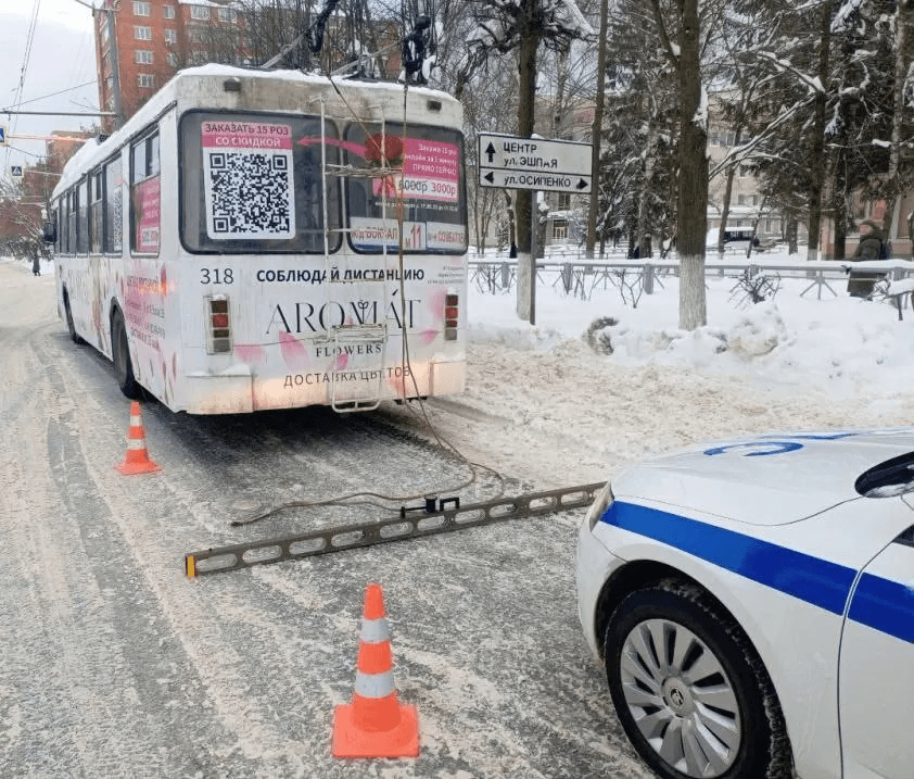 Из-за экстренного торможения троллейбуса в Йошкар-Оле пострадала женщина