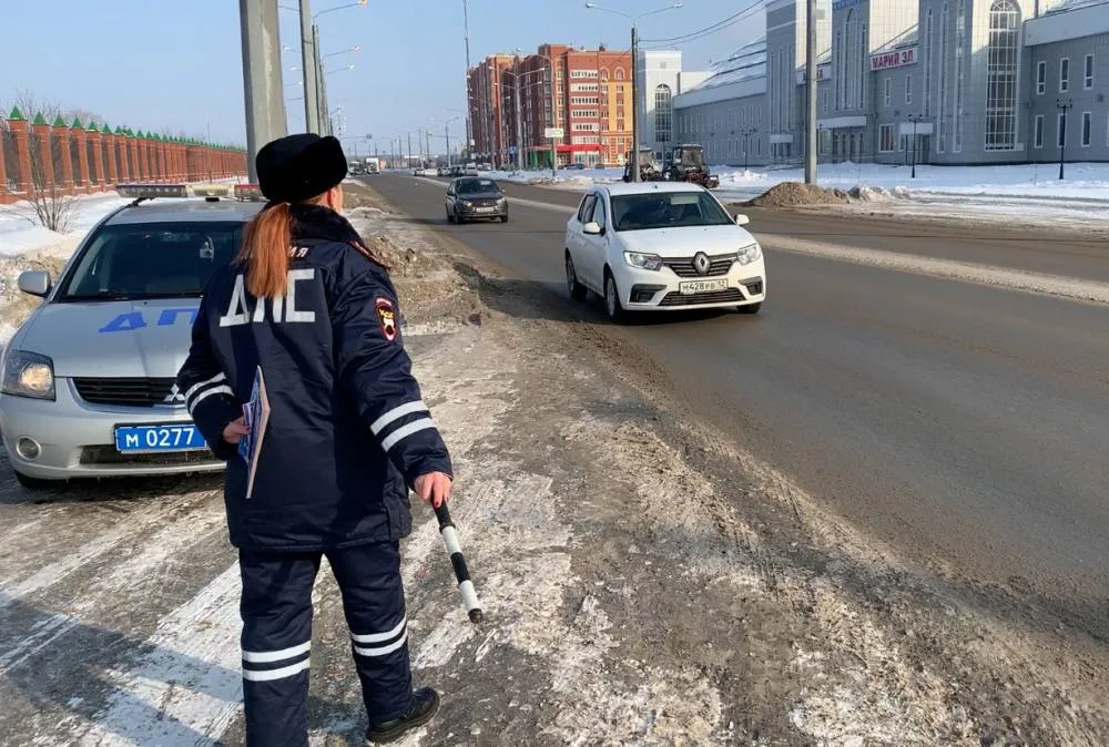 В Йошкар-Оле женский патруль поздравил мужчин-водителей с 23 февраля